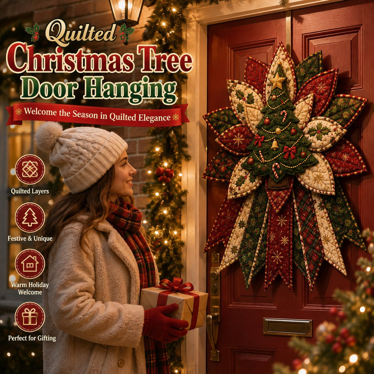 Holiday Quilted Door Hanger Kit | Complete Kit with All Tools & Step-by-Step Guide Included 💕